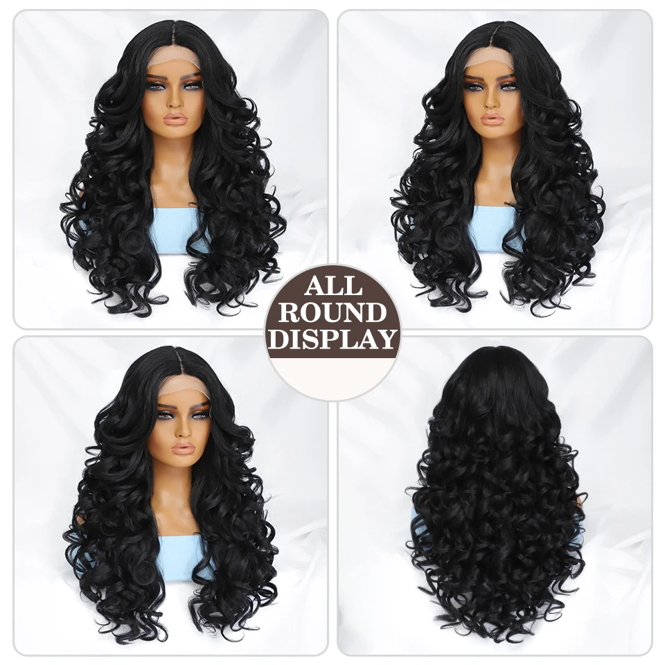 Curly Wave Synthetic Lace Front Perucas para Mulheres Negras, Ombre, Loira, Cabelo Do Bebê, Destaque, Peruca Cosplay, 24"