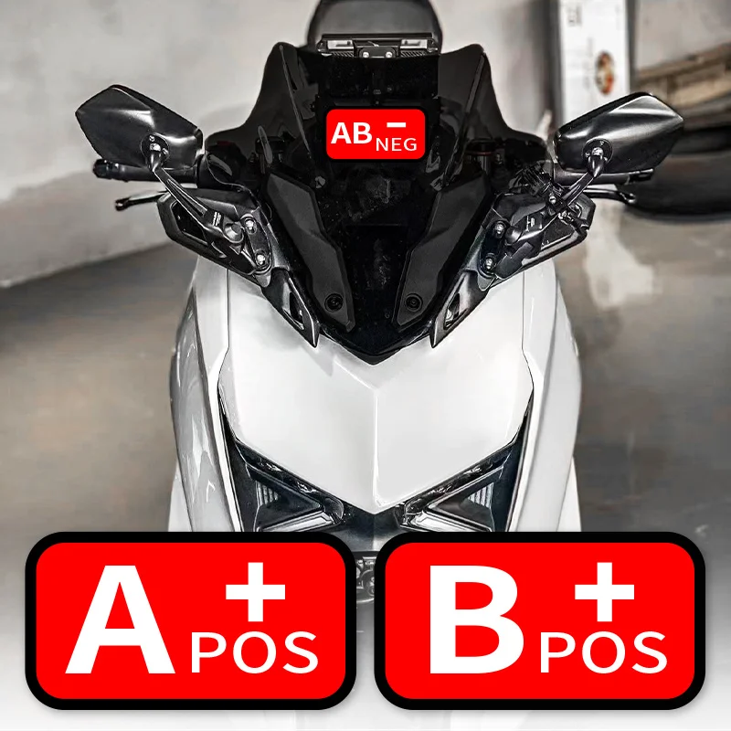 الأحمر ABO نوع الدم شعار دراجة مقاوم للماء ملصقات ذاتية اللصق مقاومة للشمس للدراجات النارية لوحة جانبية خزان الوقود الصفر #5