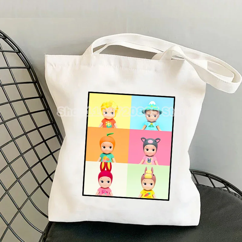 Miniso Sonny Angel حمل حقيبة الحقيبة ركاب طالب بسيط متعدد الاستخدامات النساء ركاب حزم هدية لطيف الكرتون أنيمي حقيبة تسوق