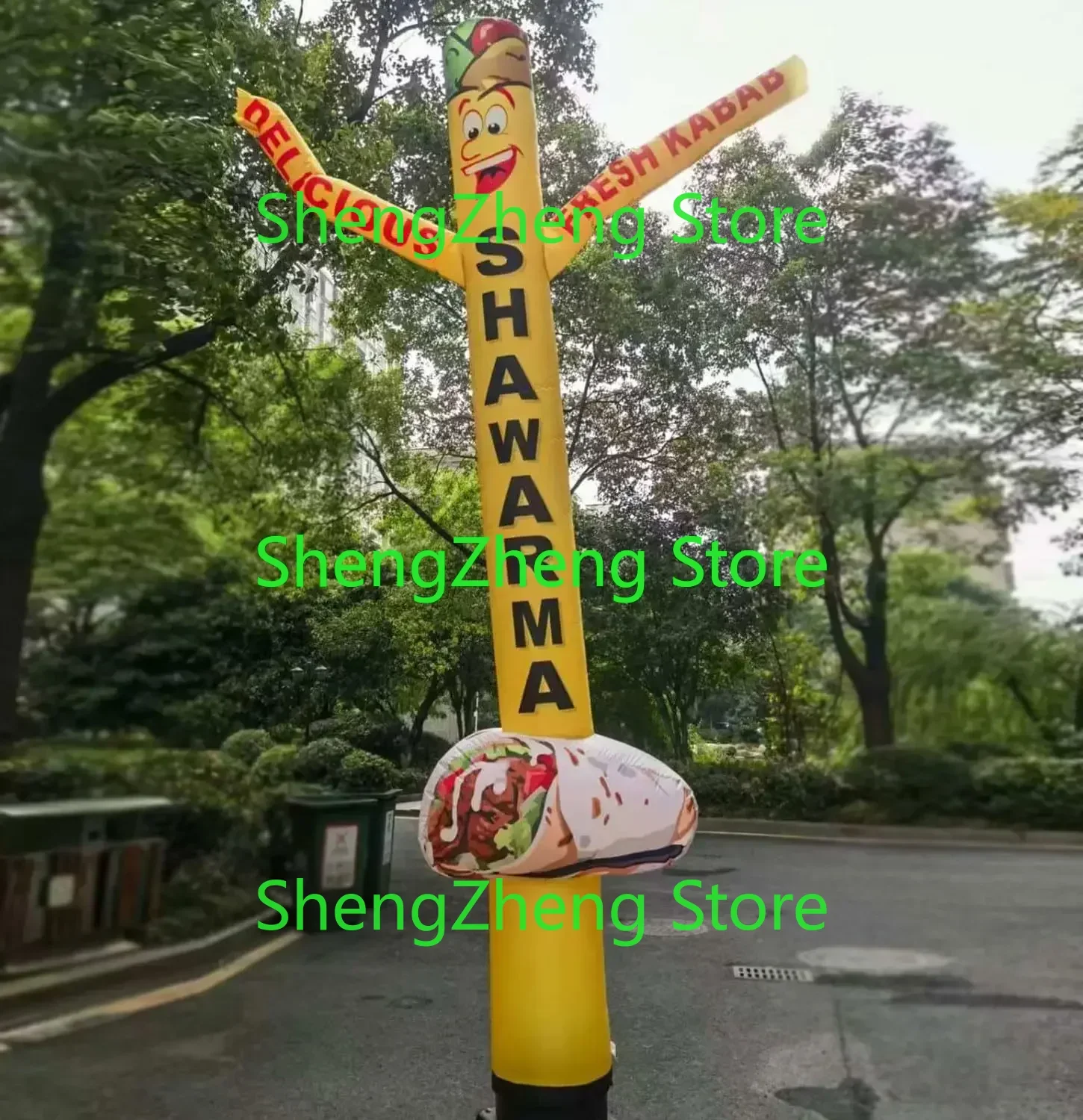 1Pcs 20ft Shawarma Air Dancer Inflatable Tube Man - Eye-Catching Fresh Kababs Sky Puppet for Food Shops & Events (Without Blower