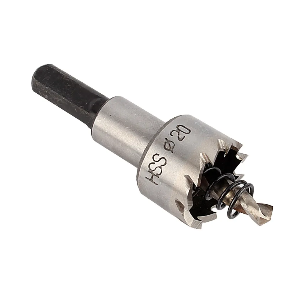 20mm Diameter Hole Saw Cutter HSS 4341 Stainless Steel Compatible Drill Bit Hole Saw Triangular Shank High Speed Steel