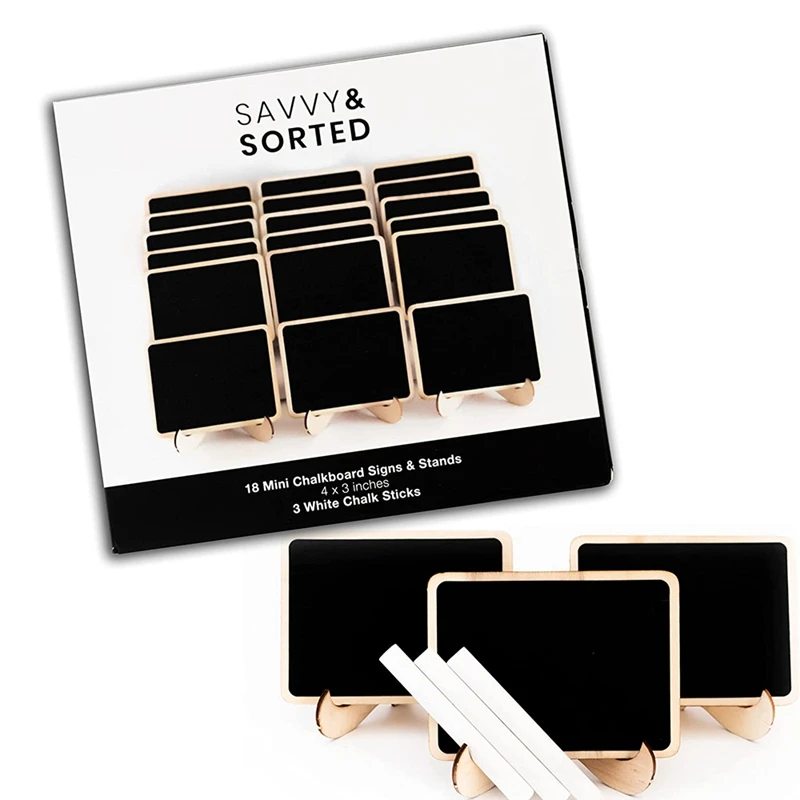 18 ชิ้น Mini Chalkboard ป้ายสําหรับอาหารปาร์ตี้ป้ายอาหารสําหรับปาร์ตี้บุฟเฟ่ต์ตารางขนาดเล็ก Chalkboard ป้ายสําหรับงานปาร์ตี้