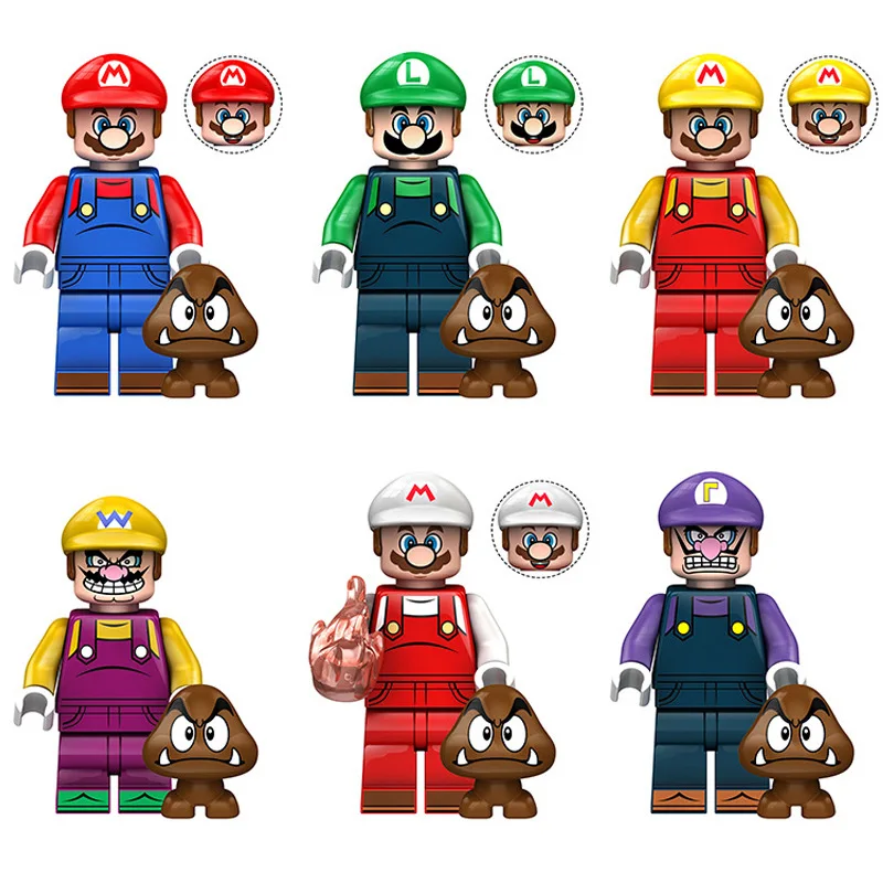 Blocs de construction, jouets éducatifs pour enfants, blocs de construction de dessins animés, cadeau d'anniversaire, poupées, poupées à assembler en petites pièces.