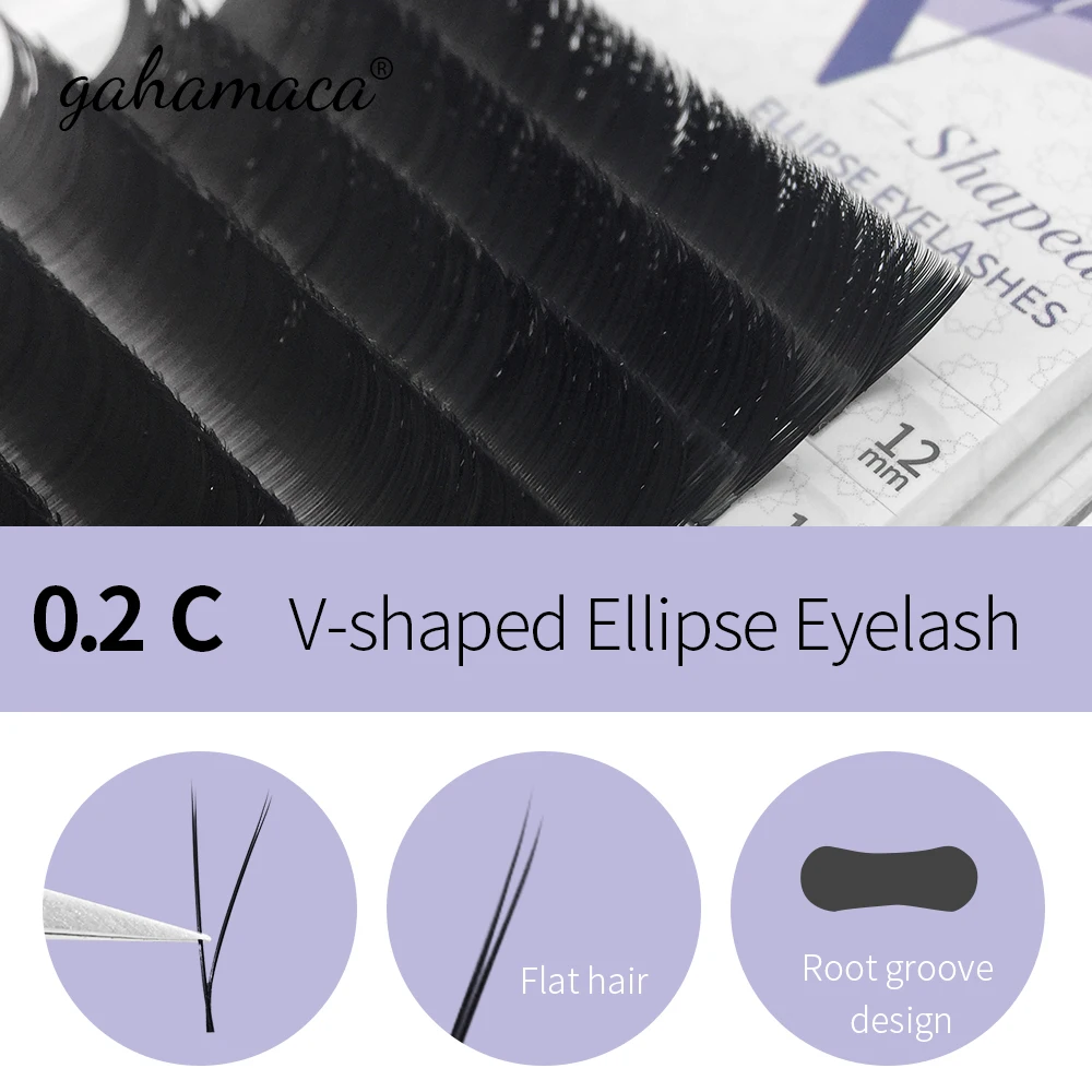 V Shape Ellipse Flat Split Tips Eyelash Extension Soft Easy Fan Eyelashes Volume Premium Natural Individual Lashes