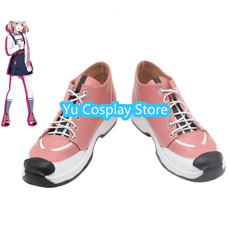 Game  AZUSAWA KOHANE Cosplay Shoes Vivid BAD SQUAD Cosplay Props PU Leather Shoes Halloween Carnival Boots Custom Made