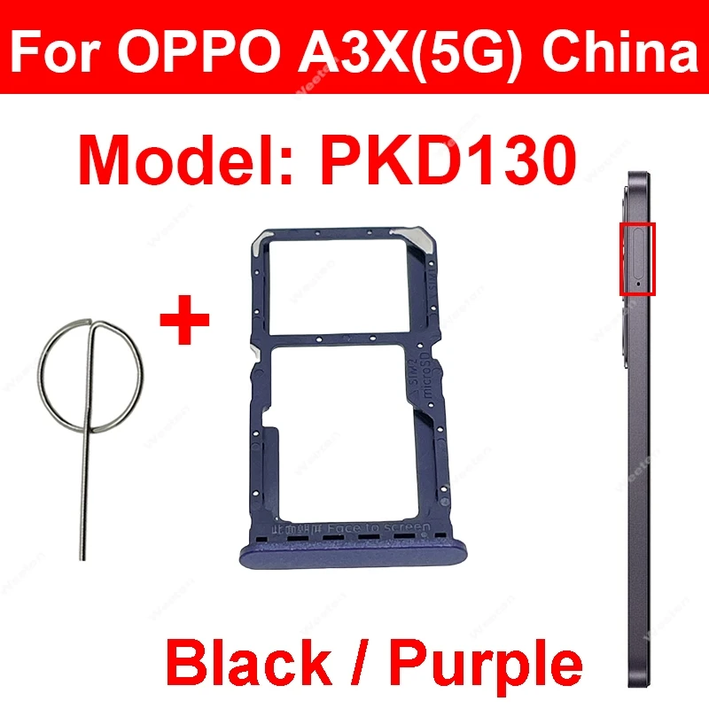 Sim Card Slot Reader Adapter For OPPO A3 A3X A3 Pro 4G 5G Sim Card