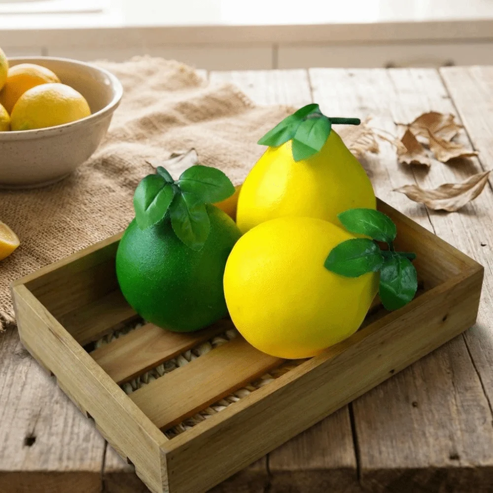 Food Props Foam Simulated Grapefruit Yellow/Green Lifelike Fake Grapefruit Decorative Realistic Grapefruit Model Shop Decoration
