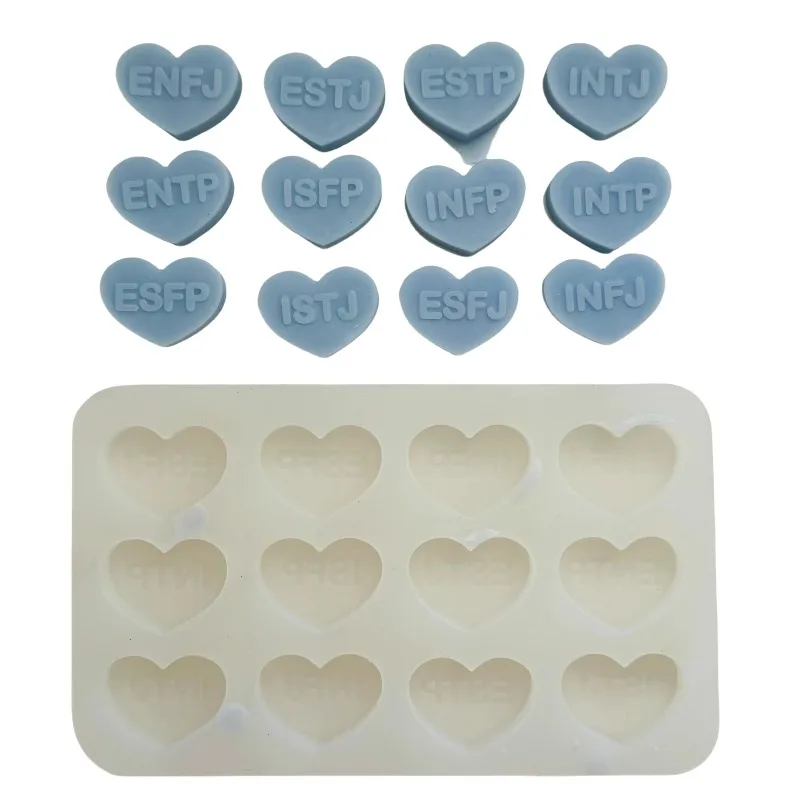 

Twelve personality letters love heart aromatherapy candle molds, handmade DIY Candle decoration materials