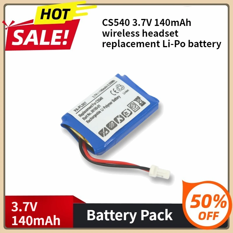 

CS540 3.7V140mAh wireless headset replacement Li-Po battery
