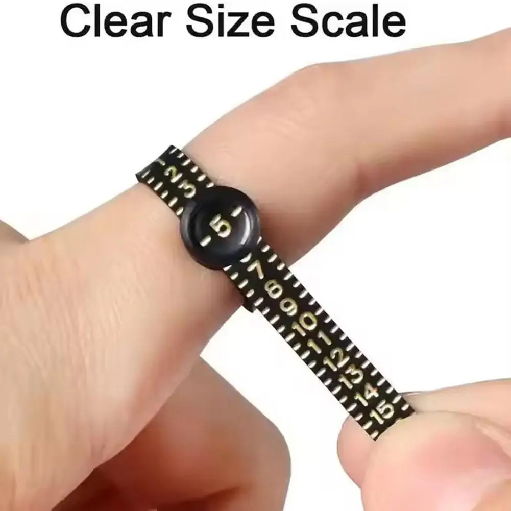 US/HK/EU/UK Size Ruler Measuring Tape Measuring Tool Finger Coil Size with Filter Glass Magnifying Annular Q8C5