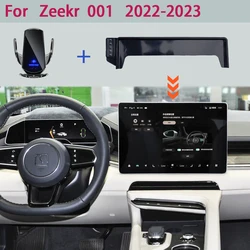 Car Phone Holder For Zeekr 001 2022 2023 Screen Fixed Base Wireless Charging Stand Car Mobile Phone Mounts Glasses Storage Box