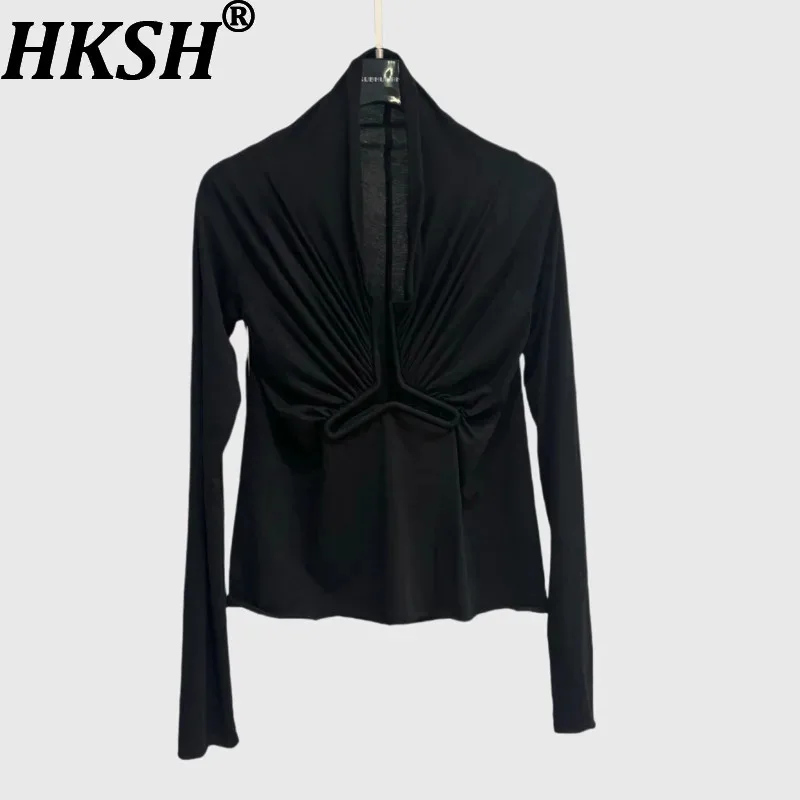 

HKSH Spring Autumn Summer New Dark Punk Niche Design Long Sleeve T-shirt Chic Ins Streetwear Top Women Elegant Trend Y2K HK10802