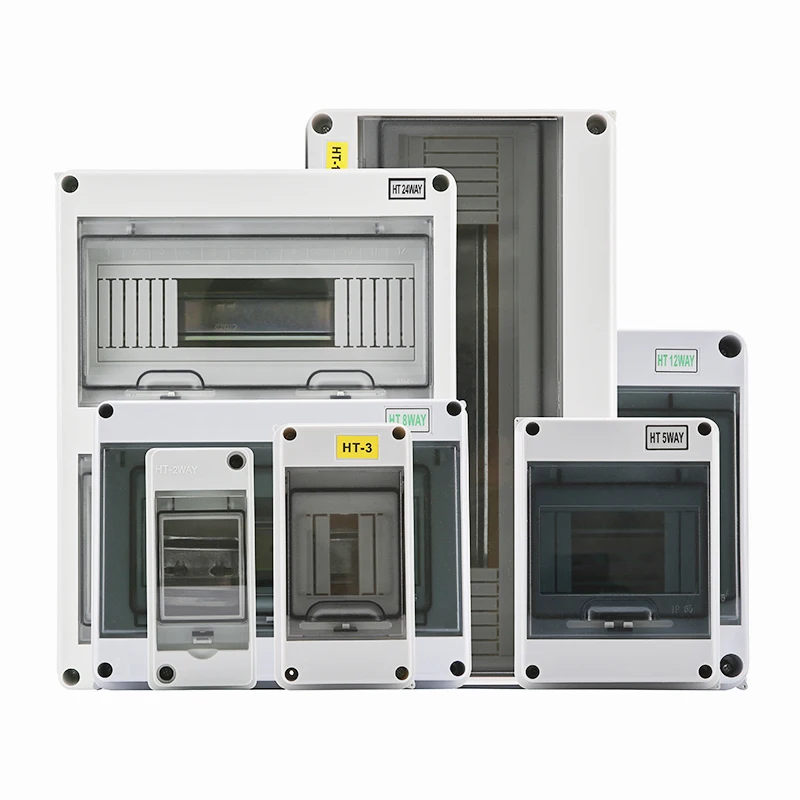 XIONGISOLAR 2/3/5/8/12/15/18/24Way Plastic Electrical Distribution Box Waterproof MCB Box Enclosure Box Junction Box HT Series