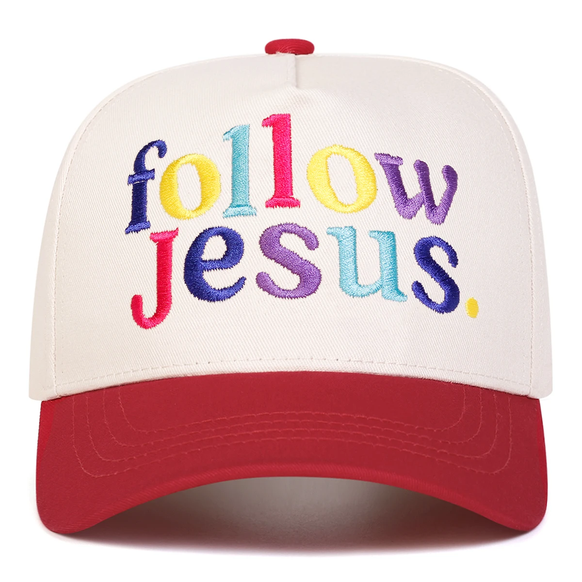 Unisex-Baseballmützen mit Aufschrift „FOLLOW JESUS“ mit Buchstabenstickerei, für Frühling und Herbst, verstellbare Freizeithüte für den Außenbereich, Sonnenschutzhut, Sportmütze – Detail 4