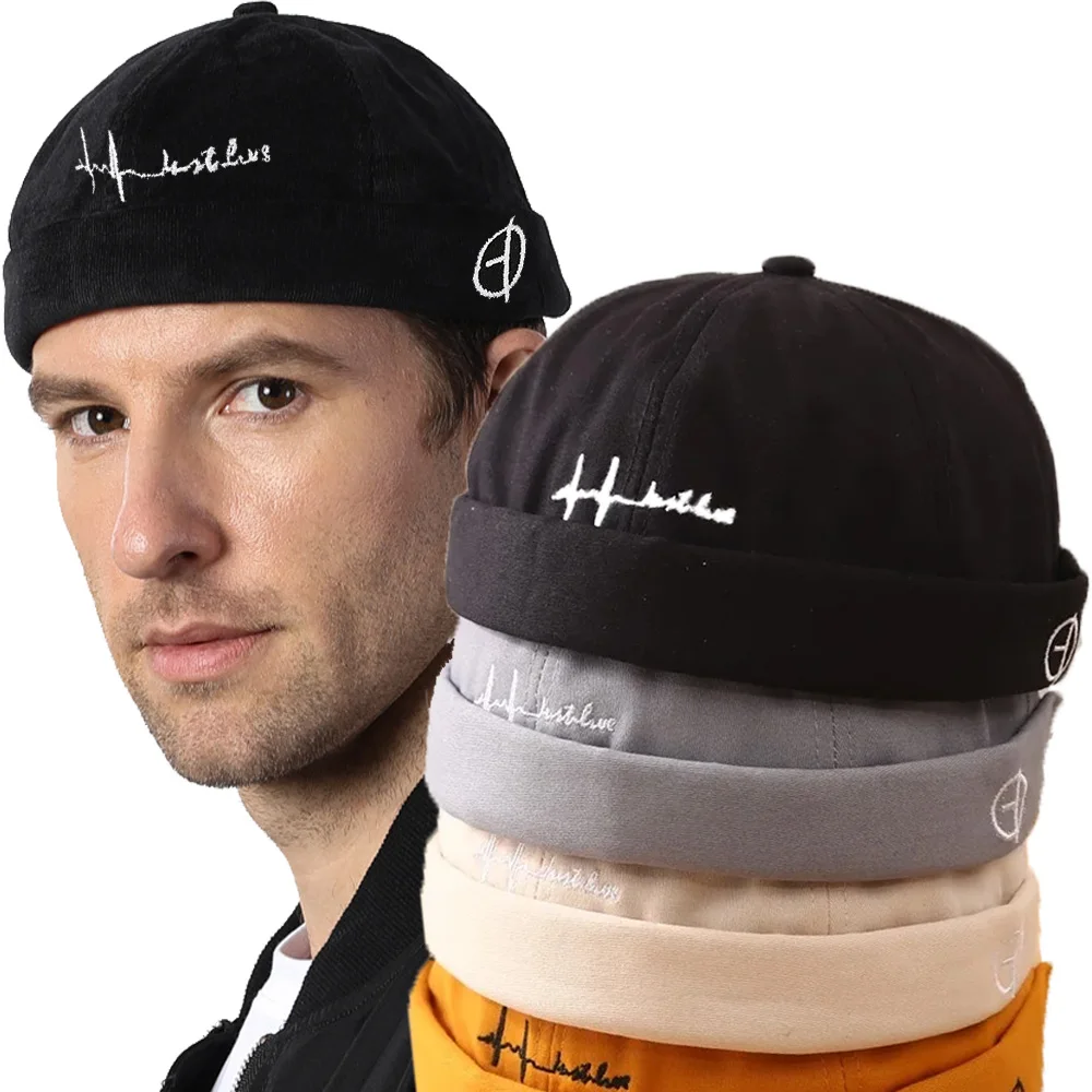 Casquette Docker en coton pour hommes, chapeaux rétro sans bord, chapeaux Hip Hop, multi-usages, portable, solide, réglable, documents, haut souple,