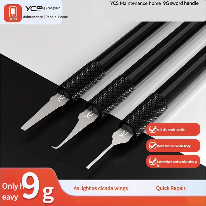 YCS 9G Ultra-light Sword Blade Handle for Mobile Phone Chip Maintenance Repair Anti-slip Frosted Blade Handle