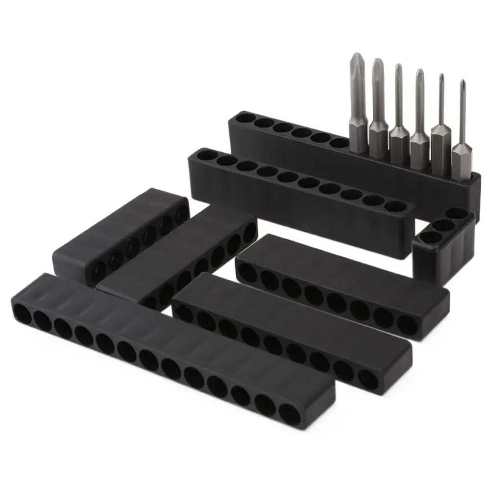 New 6/10/8/12 Holes Screwdriver Bit Holder Plastic Black Screwdriver Head Storage Hex Shank Power Tools Accessories