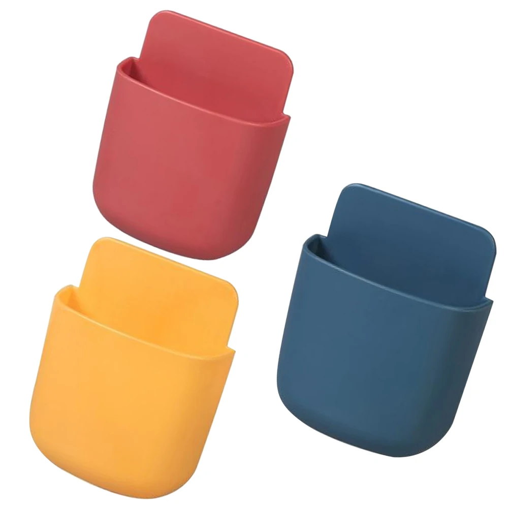 3pcs Wall Mounted Storage Box Cell Phone Charging Rack Organizer Hanging Wall Mount Container for Home Office Bedroom