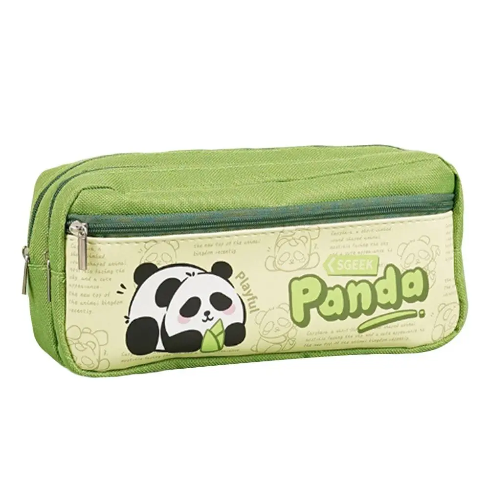 High Quality Canvas Pen Bag Panda/Capybara Large Capacity Pencil Case Multifunctional Pen Box Gift