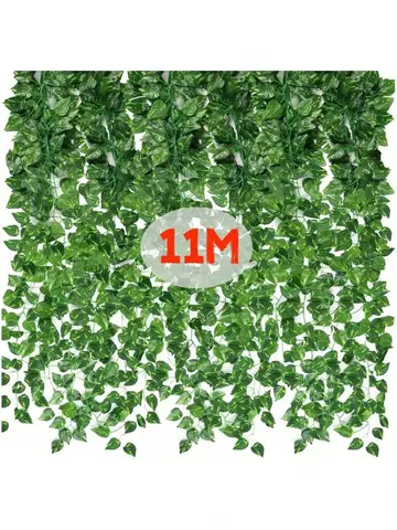 11M Pianta artificiale Foglia di edera verde Ghirlanda Pianta finta Creeper Appeso Vite Esterna Giardino fai da te Parete Festa di nozze Decorazioni per la casa