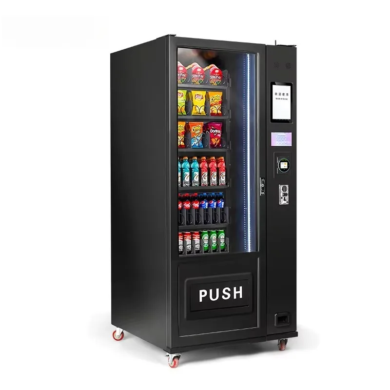 

24 Hours Self Service Vending Machine With Advertising Screen Combo Snacks Drinks Refrigerated Unattended Commercial Equipment
