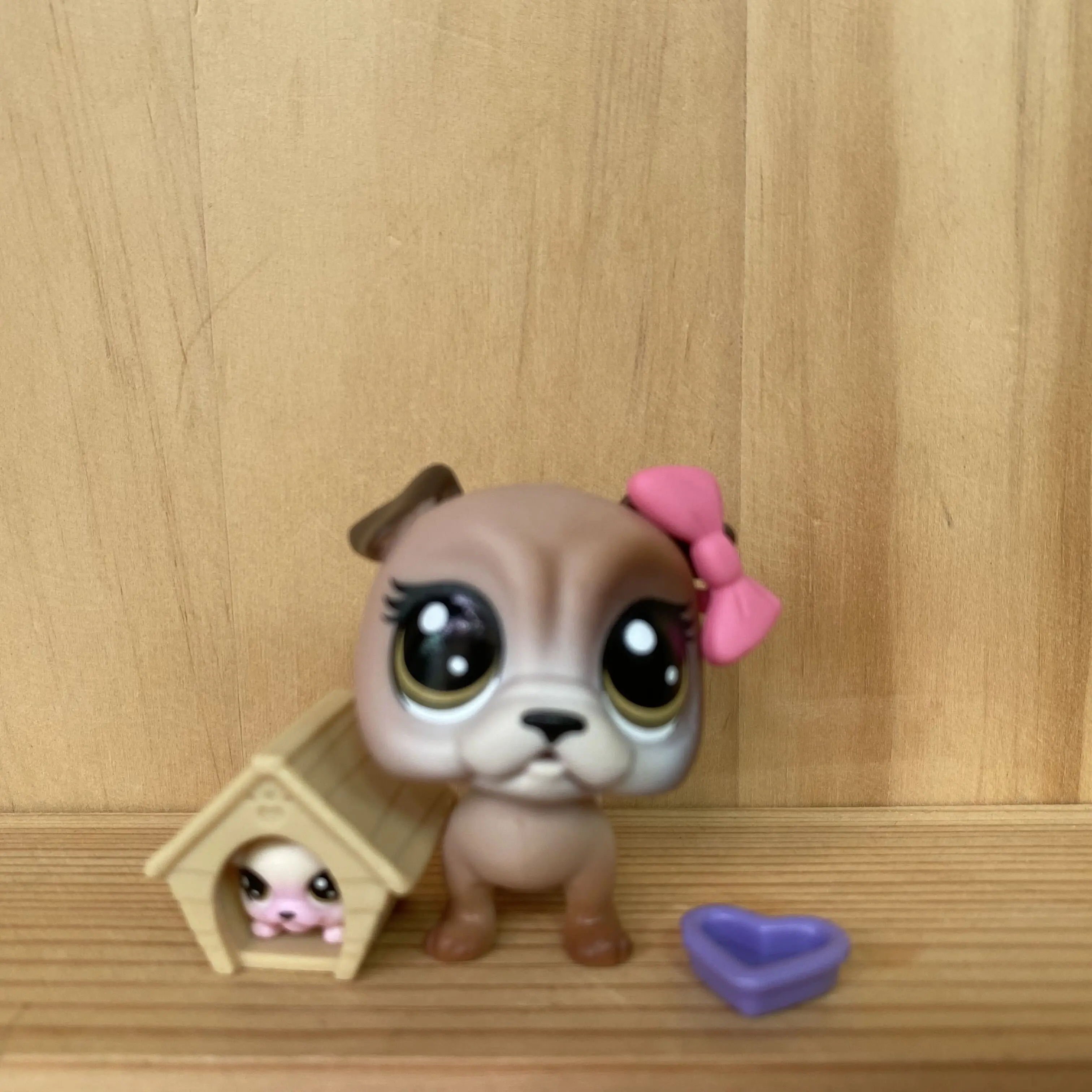 LOT OF 2Pcs Littlest Pet Shop Bullena Doghouser #85 & Scamper Doghouser #86 LPS Figure toys