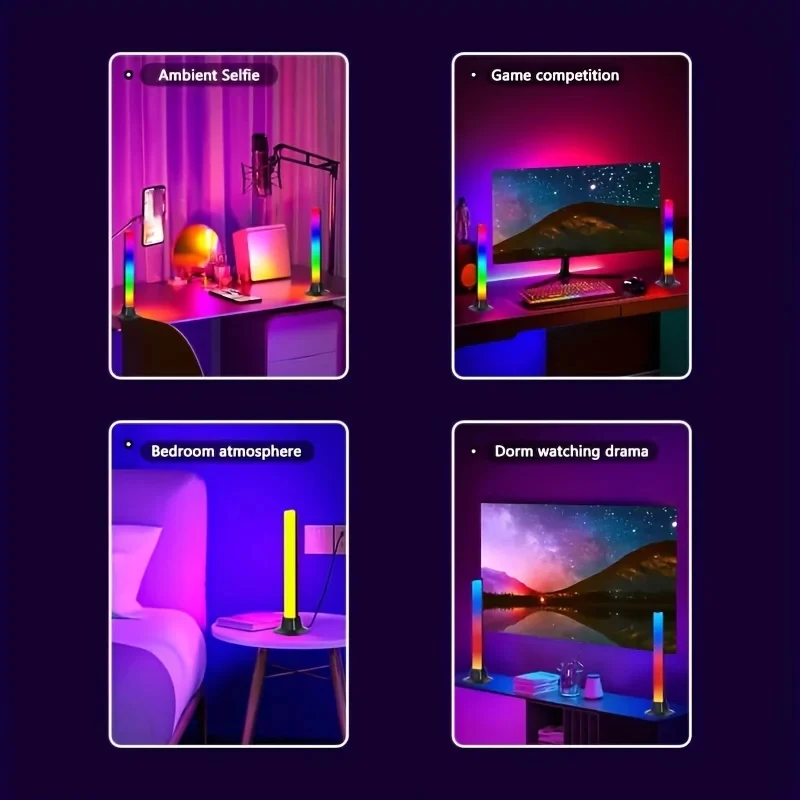 TV Wall Atmosphere Light Game Desktop RGB Decorative Light Bedroom Light Bar APP Music Rhythm Lamp Remote Control Lights Gift