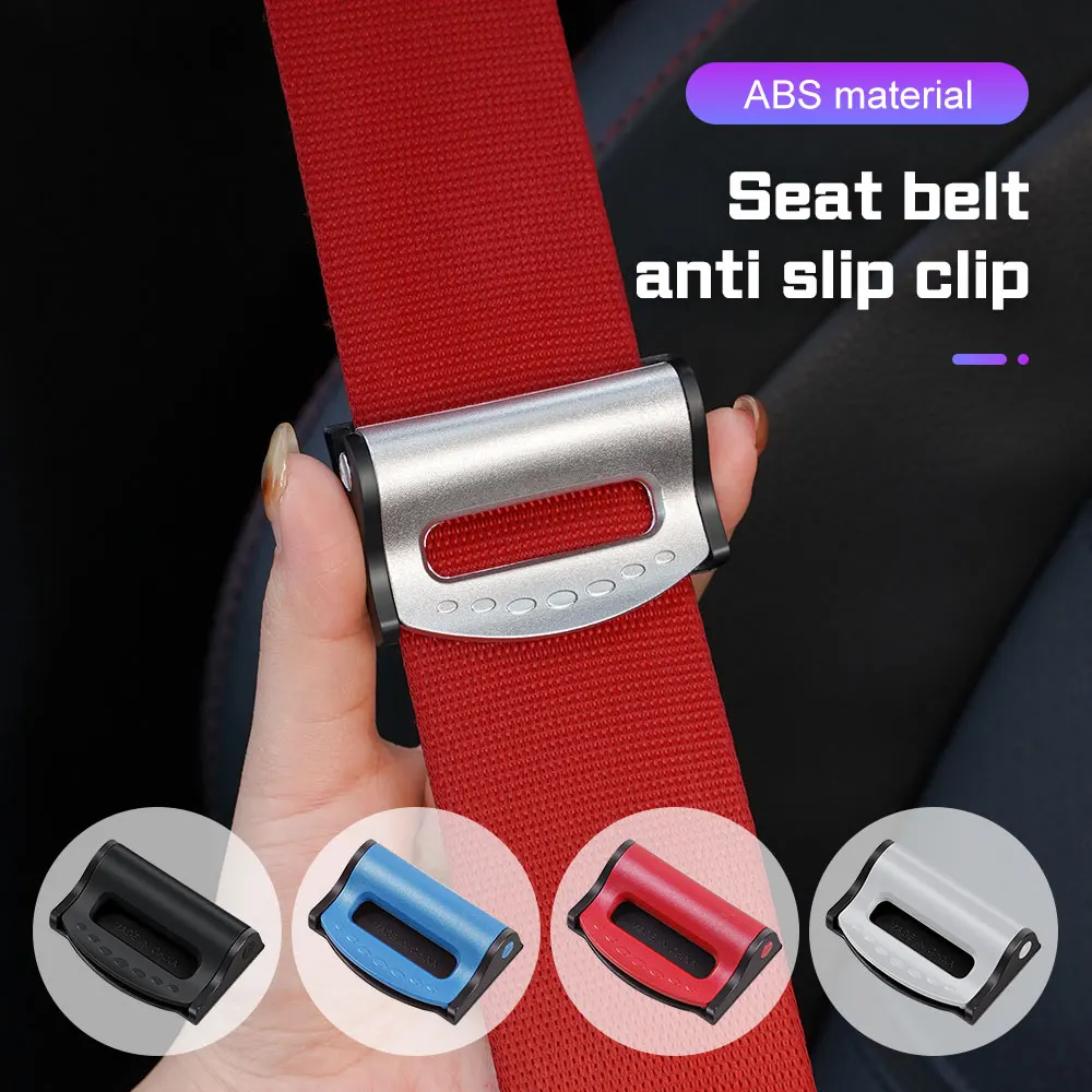 

2PCS Plastic Strong Adjustable Car Safety Belt Clips Slip-Resistant Car Accessories Seat Belt Buckle Simple Clamp Fixing Clip