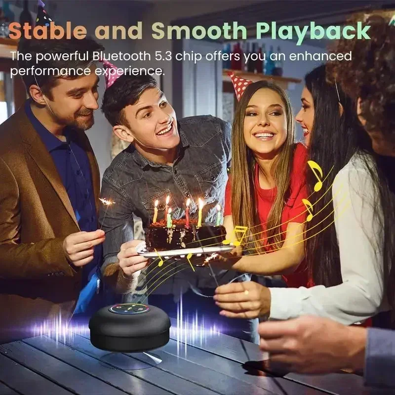 Poolside & Beyond! IPX6 Waterproof Speaker with Dazzling LEDs + Hands-Free Calling – USB Rechargeable, Portable Every Adventure!