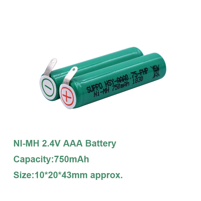 HC3410 HC3426 HC5446 HC5447 HC5450 BT9290 QC5130 2.4V 750mAh AAA 2S NIMH Battery Pack for Philip Electric Shaver