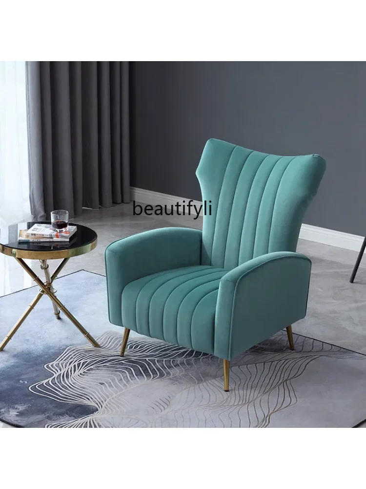 

ss7486 American Light Luxury Couch Leisure Chair Designer Family Single Sofa Single Seat Leather Lazy Backrest Chair lounge chai