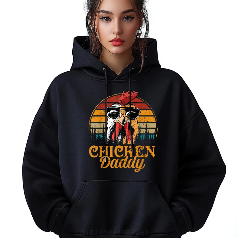 

Casual Chicken Daddy Vintage Poultry Farmer Geek Long Sleeve Christmas Hoodies Cute Crew Neck Hoodies Men Hoodies