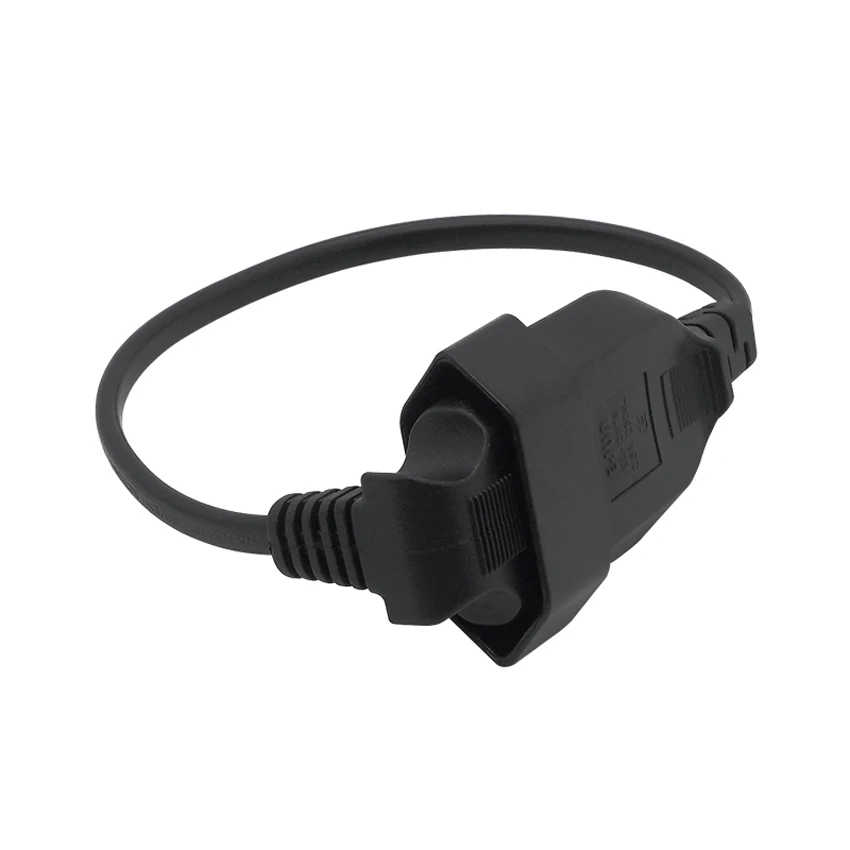 1PCS EU Power Adapter Cord,90 Degree Angled European Round 2Pin Male to Female Plug Power Cable For UPS PDU 0.3M/0.6M