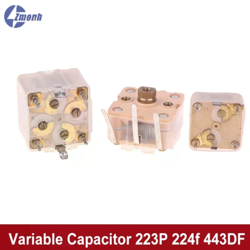 ¡Nuevo! Condensador variable ajustable de modulación de frecuencia de radio FM, condensador variable 223P 224f 443DF para radio AM, condensador dual