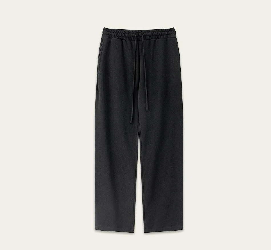 2026 Autumn Simple and Versatile Drawstring Elastic Waist Pure Color Terry Sweatpants Men