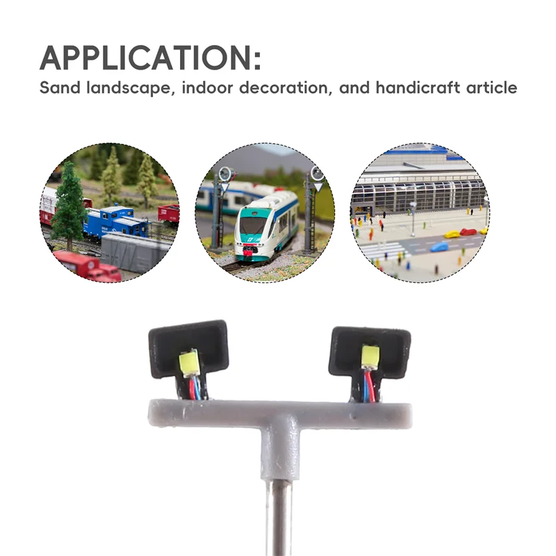 N89R 10Pcs 2Led Street Lamp 1:100 Ho Scale Street Light Scenery Mini Lamppost For Sand Table Model 2