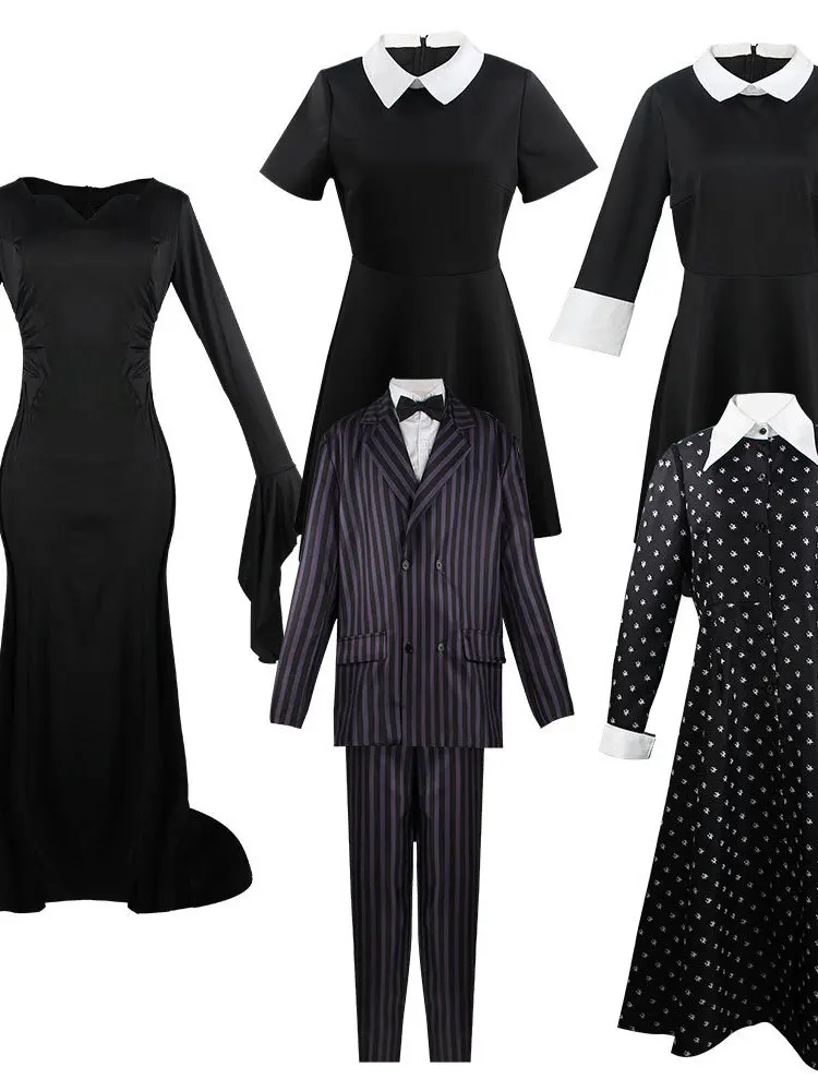 

Black Halloween Costume Dress Adult And Child Cosplay Gown Cotton Traditional Chinese Ethnic Stage Wear Spring 2026 New Arrival