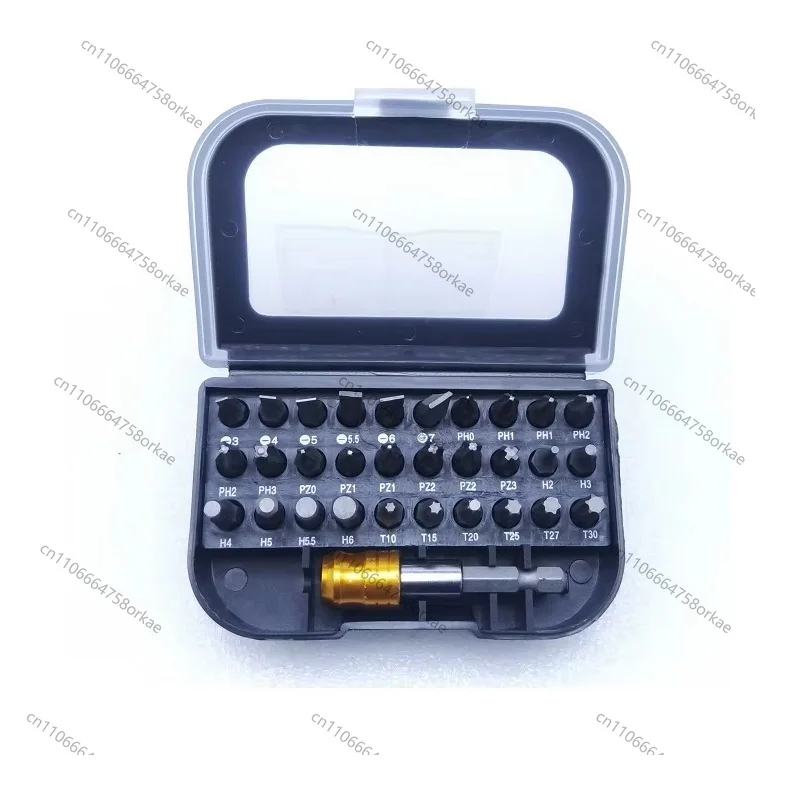 32pcs/set Magnetic Screwdriver set Extension rod Crv L25mm  Torx, Pozidriv, Phillips, Slotted, Hex