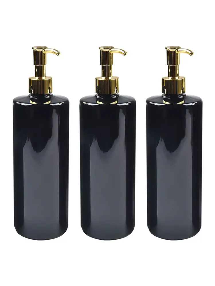 3PCS 500ML Refillable Plastic Pump Dispenser Shampoo Lotion Empty Bottles Bathroom Shower Gel Liquid Container