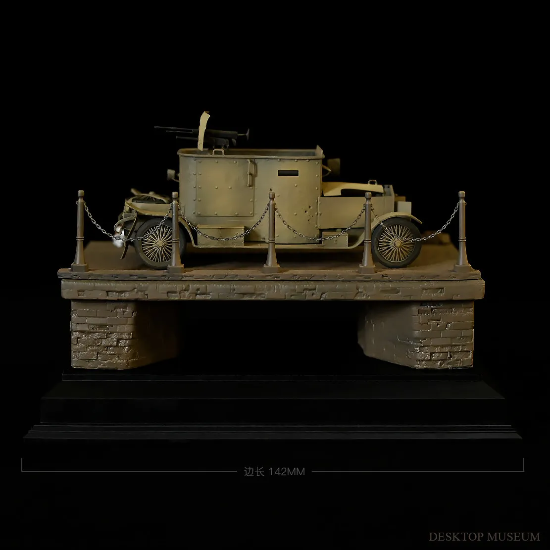 Handcrafted Resin Belgian Light Armored Car Model Finished Diorama Base Length 142mm