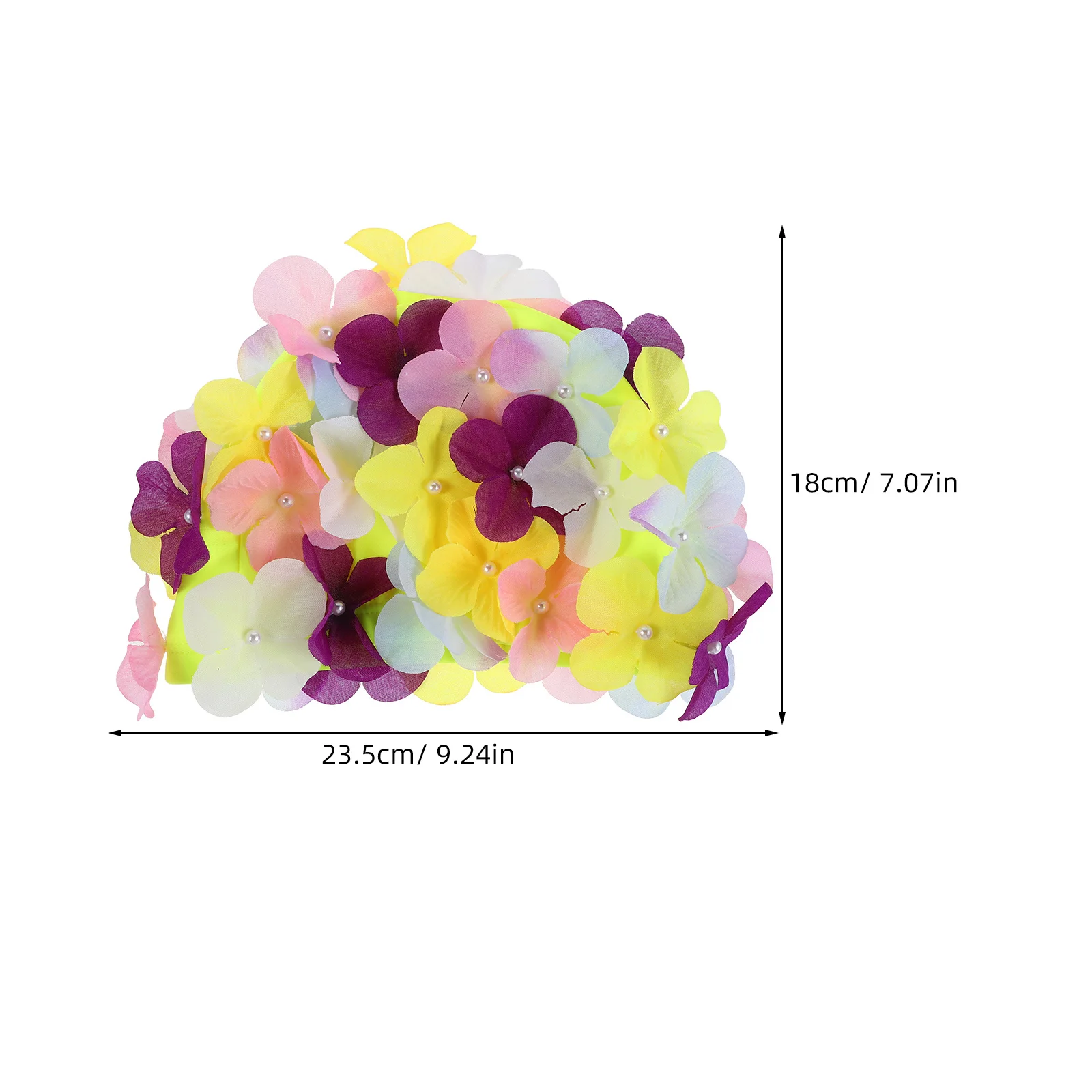 2 pçs flor touca de natação artesanal 3d pétalas florais feminino à prova dwaterproof água chapéu de natação para praia piscina uso tranças de cabelo longo elástico