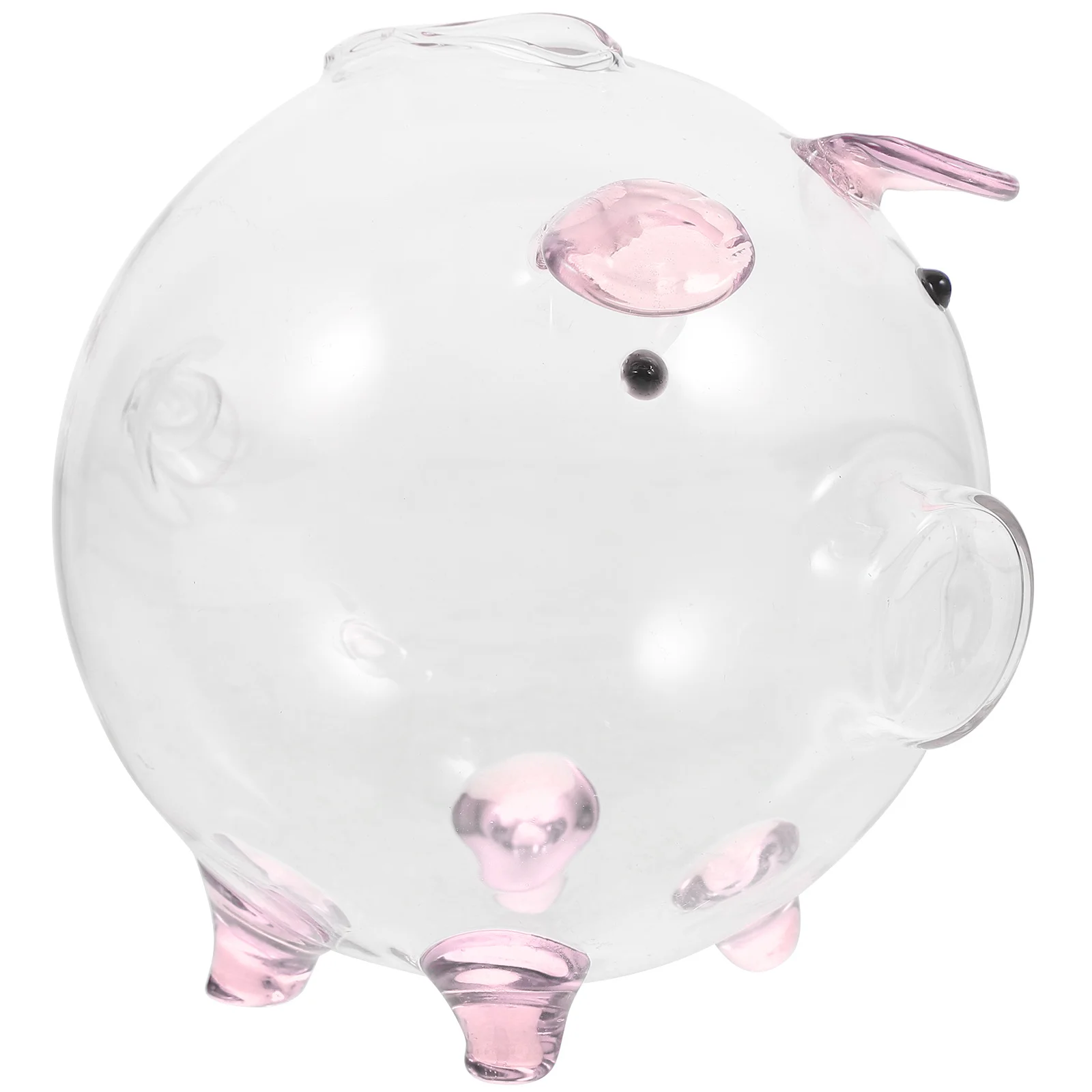 

Glass Piggy Bank Clear Piggy Shaped Money Pot Desktop Saving Jar for Birthday Gift Decorative Clear Coin Bank