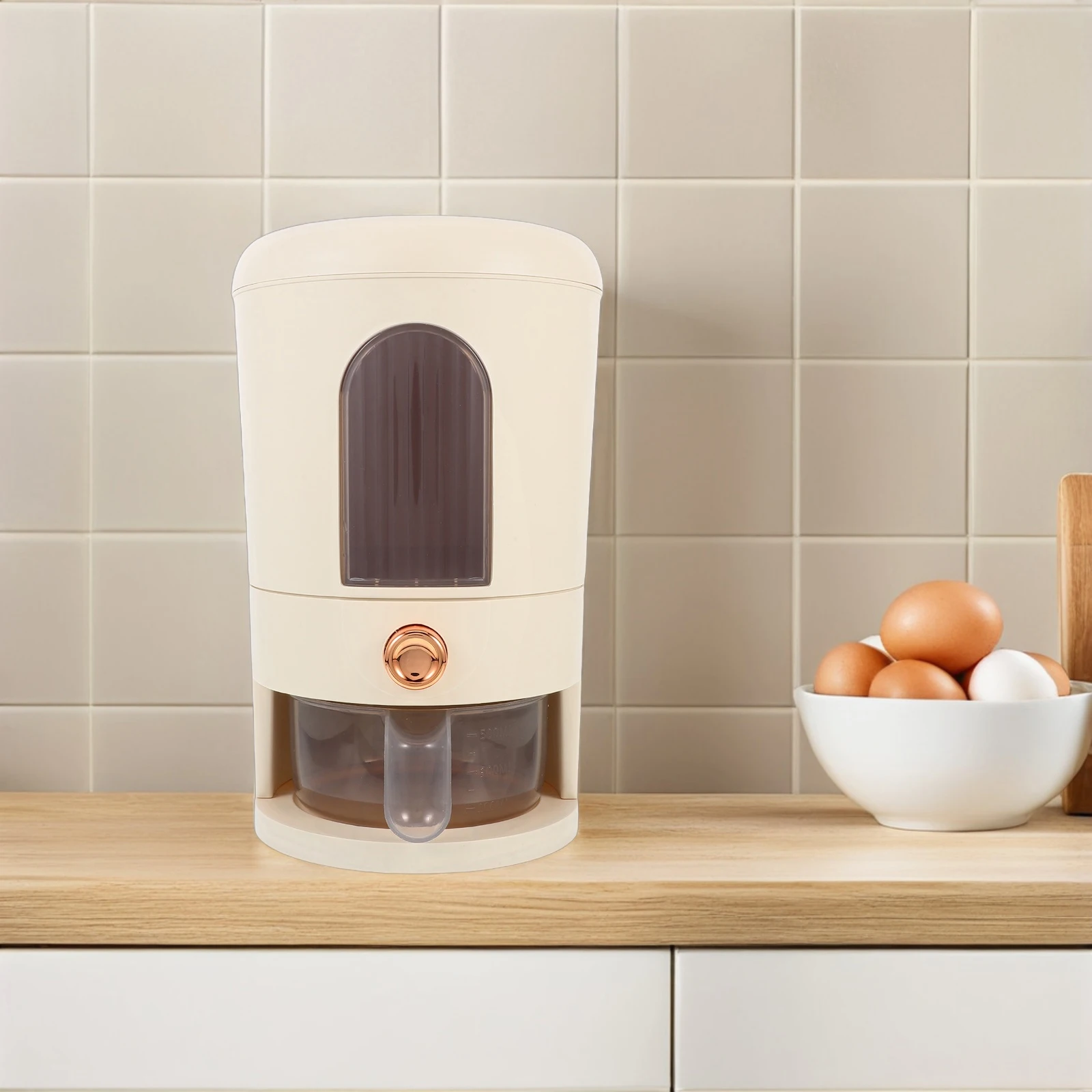 

Airtight Kitchen Pantry Plastic Grain Food Box With Measuring Cup Large Capacity Container Dispenser For Grains Beans Pet Food