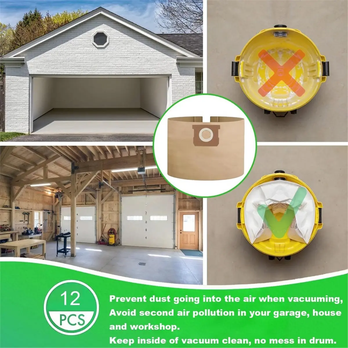 

Комплект из 12 мешков Homegood 25-1238 для пылесосов Stanley Shop Vac и Porter-Cable 4 галлона (модели PCX18301-4B, артикул AT25-1238)