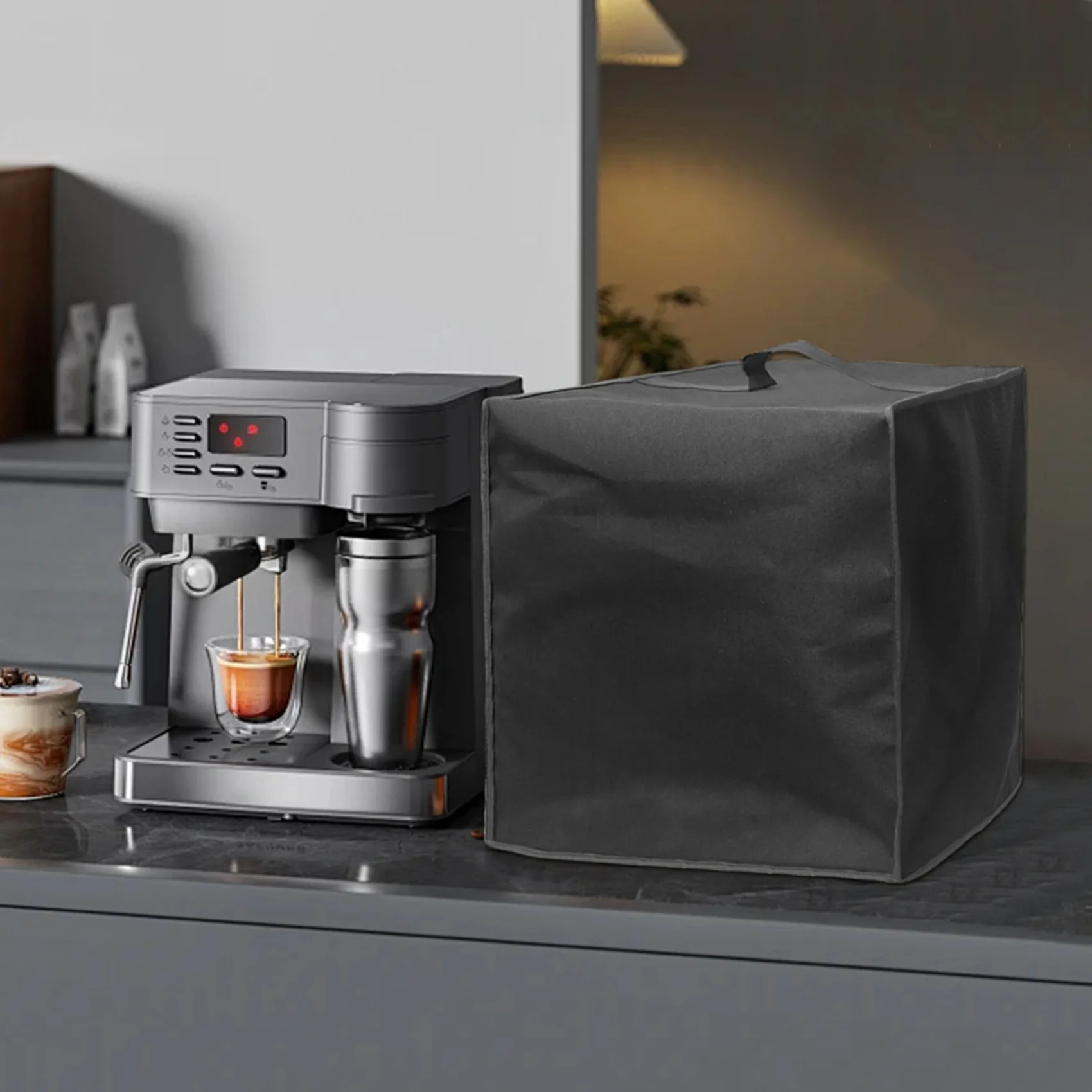 

A25I-3X Coffee Machine Dust Cover, Heavy Duty Heat-Resistant And Waterproof Protective Cover, 40X40x40cm Universal Dust Cover