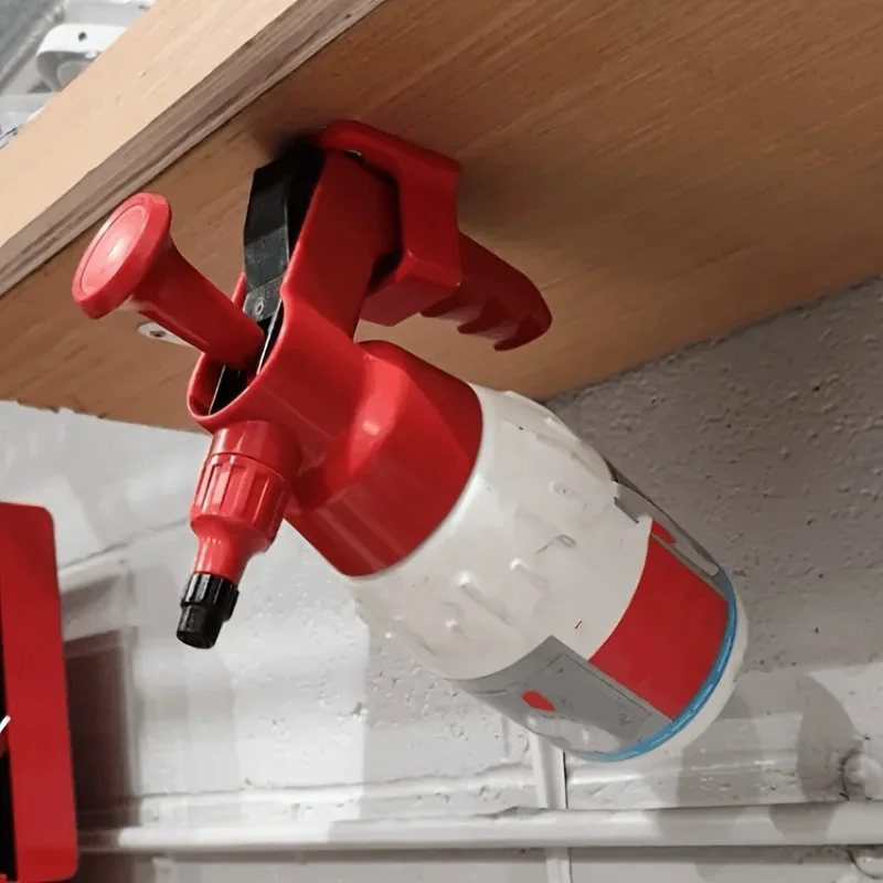 3D Wall‑Mounted Plastic Spray Bottle Desk Storage Hook,Tool Holder, Space‑Saving Organizer for Garden&Workshop, Garage Wall Rack