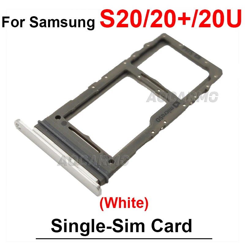 Blue White For Samsung Galaxy S20 Plus S20Ultra Single And Dual Sim Card Sim Tray Holder Socket Slot Repair Replacement Parts