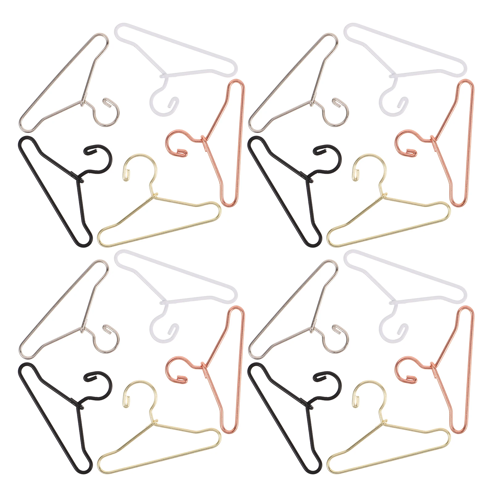 

50 Pcs Mini Hanger Small Clothes Hangers Tiny Furniture Miniatures Toy for Crafts Iron