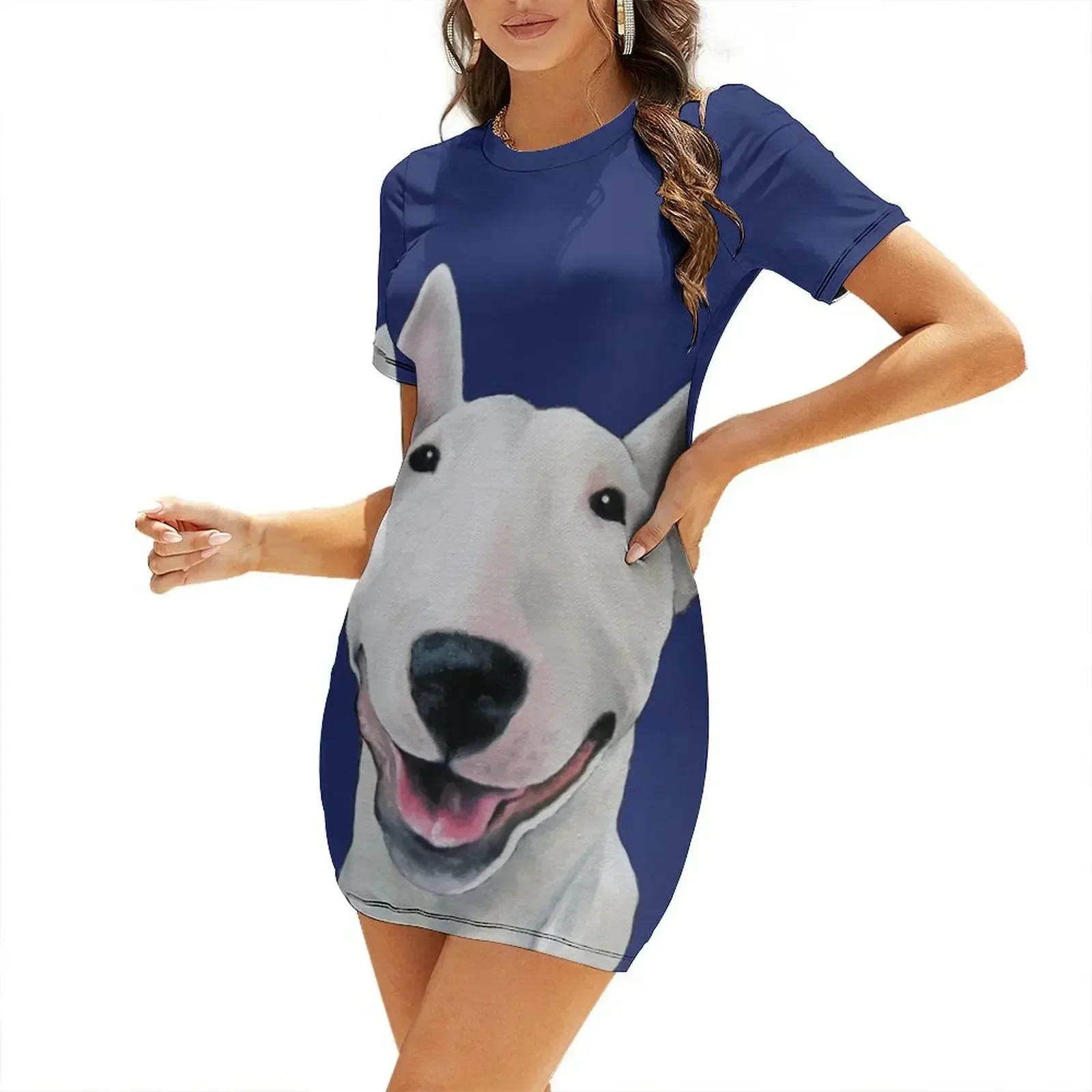 Bull Terrier Unconditional Short-Sleeved Dress women's luxury party dress cute dress cocktail dresses