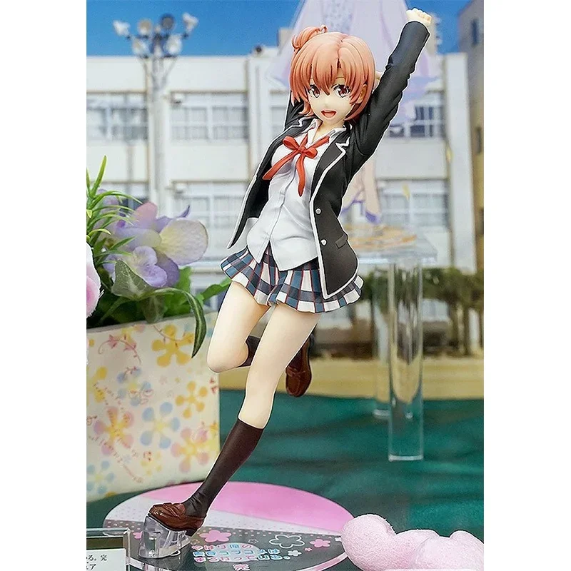 Figura de anime original yuigahama yui uniformes figuras de ação modelo colecionável ornamentos pvc bonecas fofas brinquedos presentes para crianças